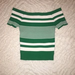 Ribbed off the shoulder top